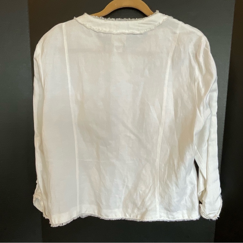 Ruby Rd. White Embellished Lightweight Button Fro… - image 2